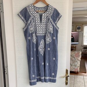 Roller Rabbit Blue and White Embroidered Dress Sz. M